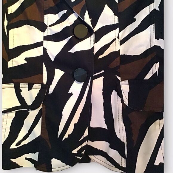 Cache Abstract Black Brown Beige Blazer Jacket Size Medium - Picture 5 of 6